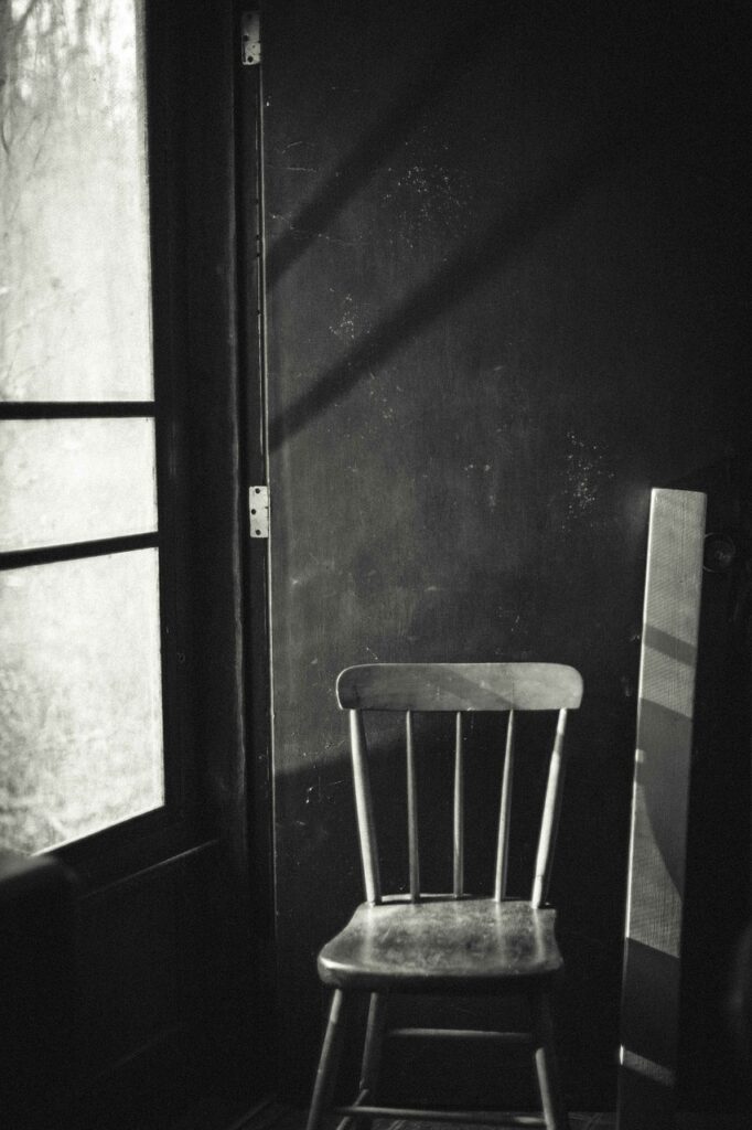 chair, room, dark